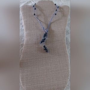 Handmade Dark Peacock Pearl & Light Purple Leather 3-Way Necklace